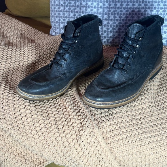 Timberland Men\'s Black Leather Lace Up Boots Size 8.5